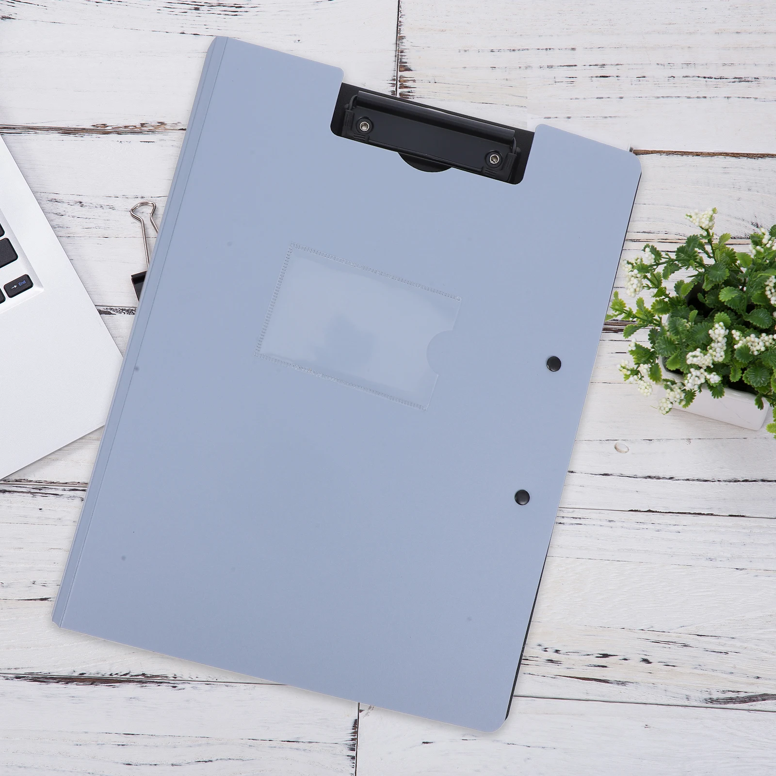 

1pcs Dual Clip A4 Office Clipboard Plastic Document Holder File Organizer Storage Portable Foldable Writing Board Waterproof