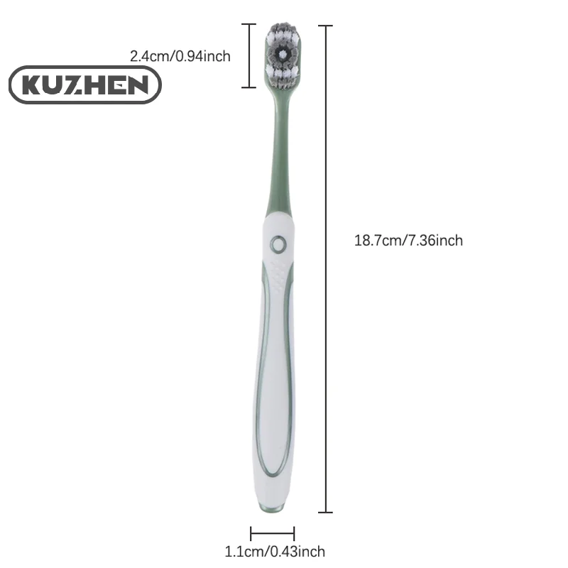 Toothbrush Whiten Tooth Super Hard Bristles Cross Remove Tongue Plaque Bacteria Stains Dental Oral Care