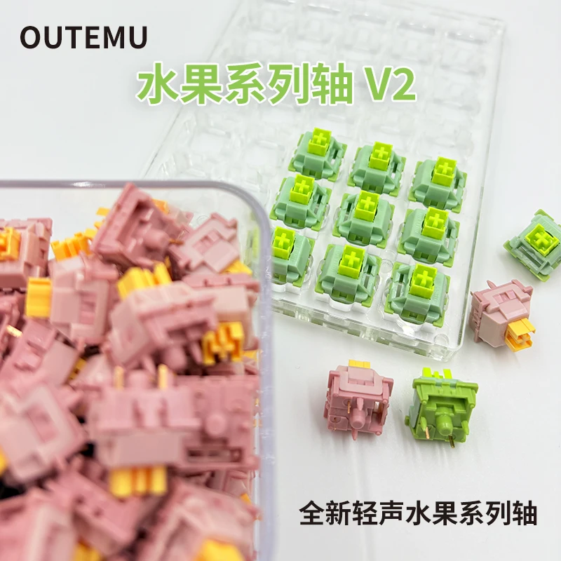 

Outemu Silent Peach V2 Switch Lubed Update Silent Lemon V2 Switches Mechanical Keyboard Linear Tactile 5Pin Custom Hot-swap DIY