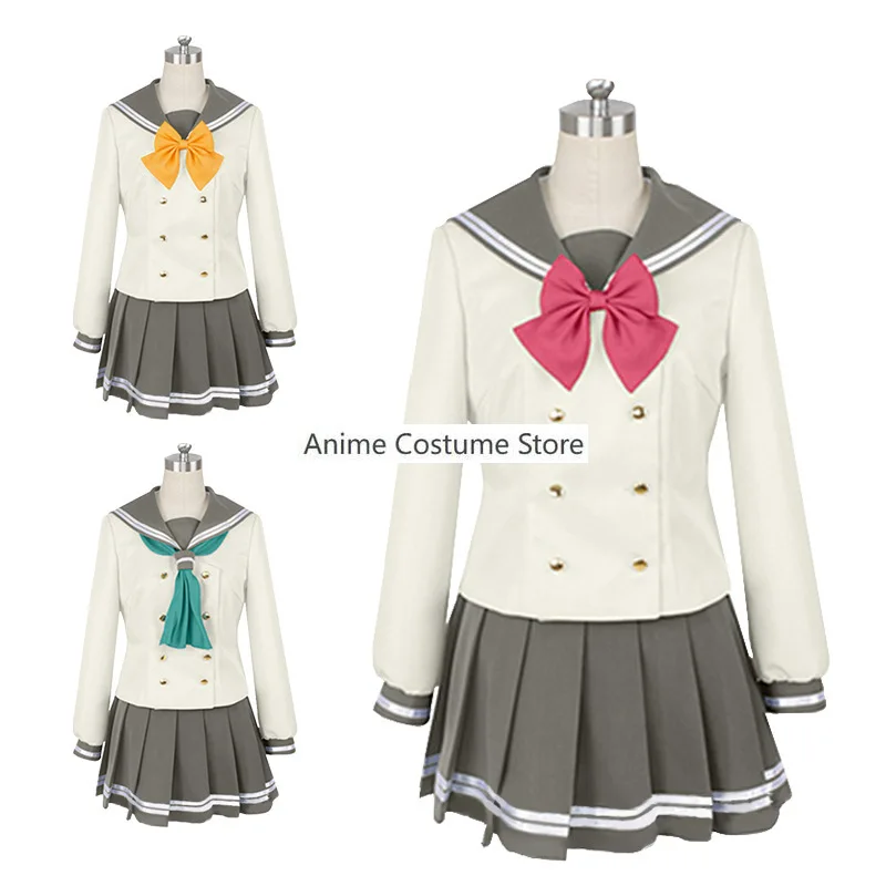 Anime LoveLive!Sunshine!! Takami Chika Kanan Matsuura Sakurauchi Riko Kurosawa Dia Cosplay Costume Wig Woman JK Sailor Suit