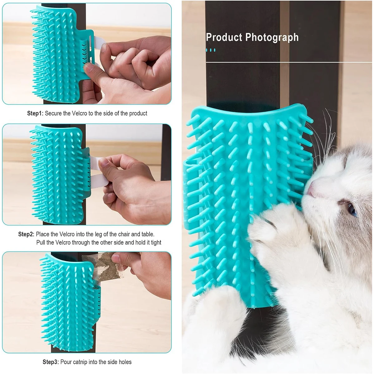 Pet Cat Hair Removal Massage Comb Cats Scratching Rubbing Brush Kitten Grooming Self Cleaning Wall Corner Cat Scratcher Combs