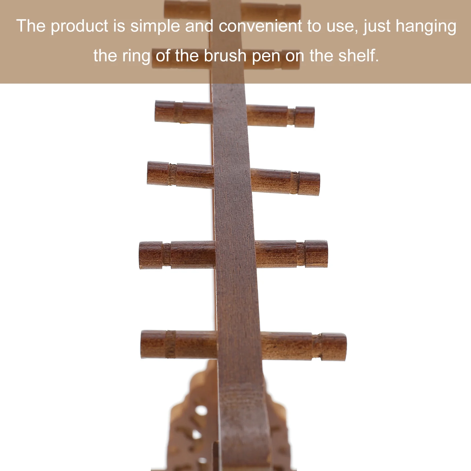 

1pc Bamboo Brush Pen Holder Rack, Ink Brush Storage Stand, Desktop Decor Organizer, Multi-Functional Pen Rack, Office Supplies