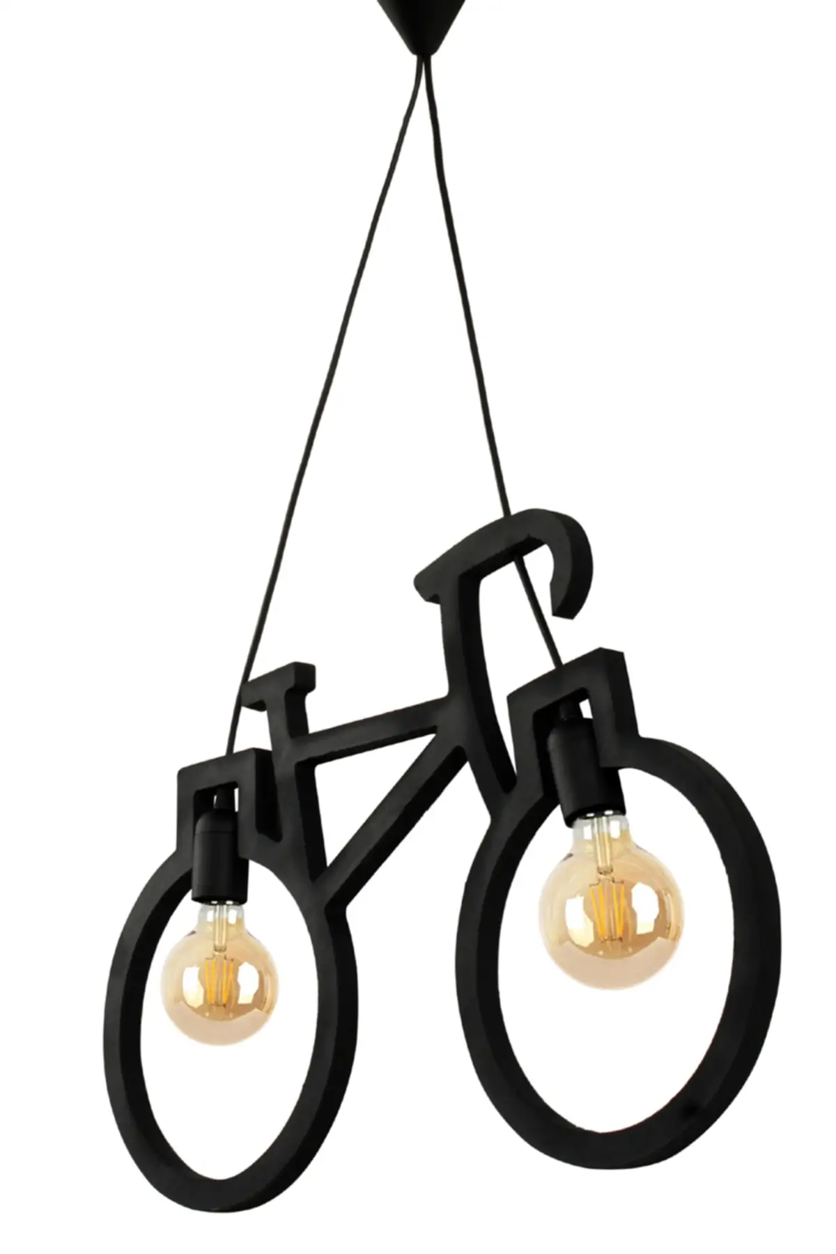 

DOLBOVI Wooden black bicycle pendant chandelier Wooden luxury rustic Modern decorative lamp