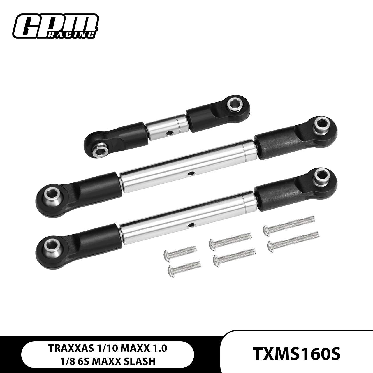 

GPM Stainless Steel Adjustable Tie Rods For TRAXXAS 1/10 Maxx 1/8 6S Maxx Slash