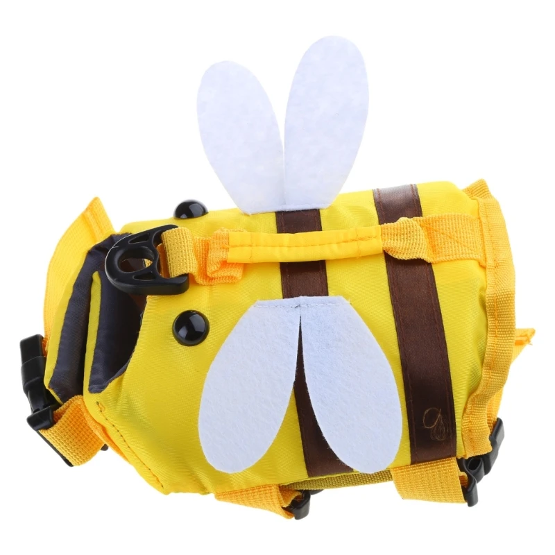 

Dogs Pool Vests Safety Swimsuit Save Handle for Small Dogs Swimming Vests with Yellow Striped Flotation Suit D08D