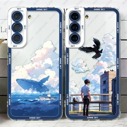 Case For Samsung Galaxy S24 S20 S21 FE S22 S23 Ultra A13 A32 A33 A50 A52 A53 A73 A54 A14 Soft Cover Anime Sky