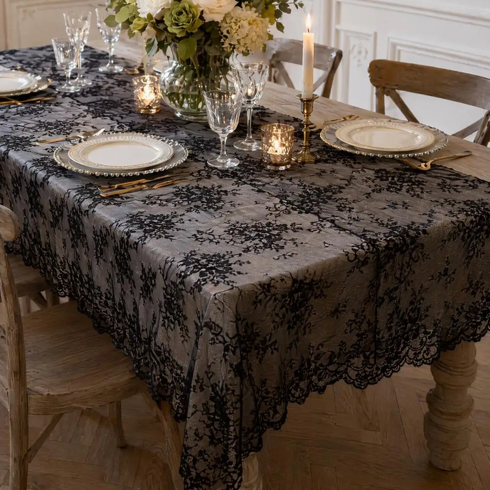 Soft Table Runner Vintage Lace Table Runner Sheer Tulle Table Decor Fringed Elegant Wedding Bridal Shower Decoration Runner Heat