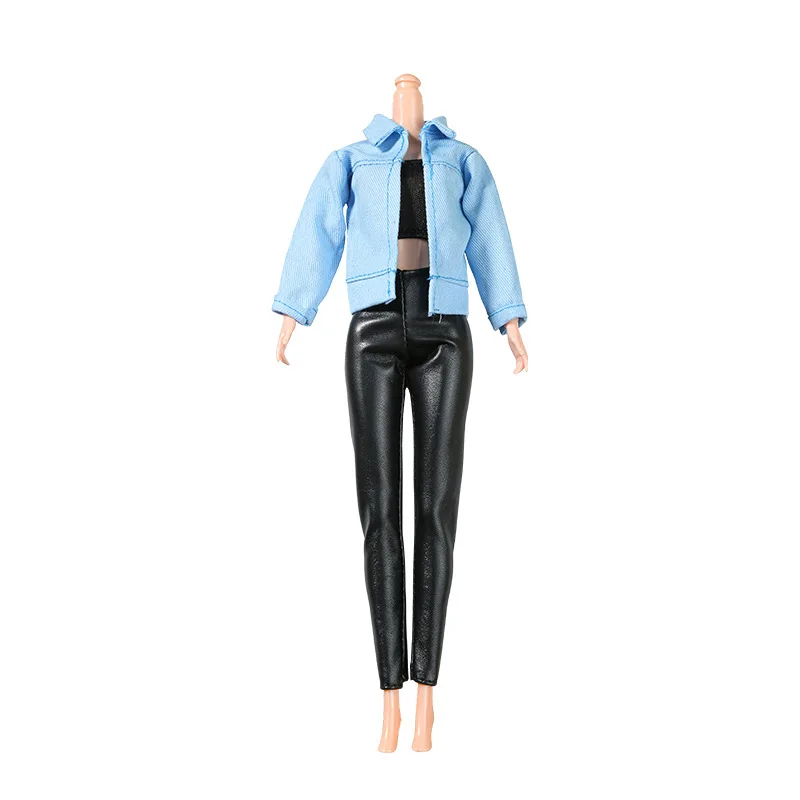 Conjunto de ropa para muñecas de moda europea de 30cm, supermodelo BJD 1/6, accesorios de vestir DIY, chaqueta, pantalones de cuero, traje, juguetes para jugar a las casitas