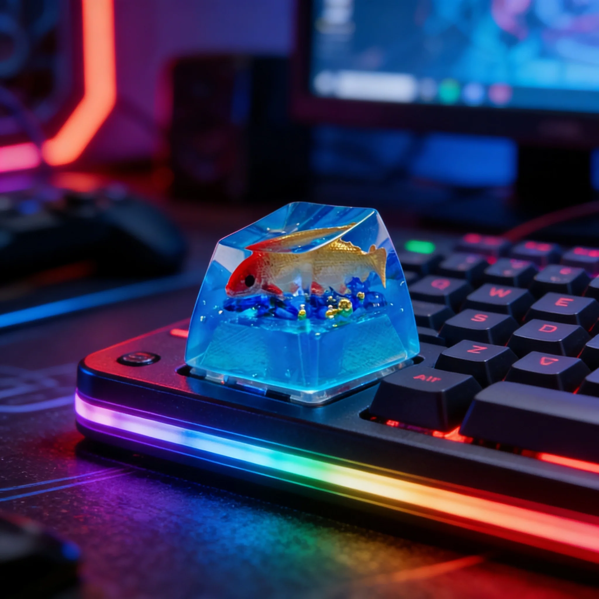 DIY New Resin Keycaps Keyboard Whale Backlight Key Caps for Cherry MX Switch Mechanical Keyboard MX Gaming