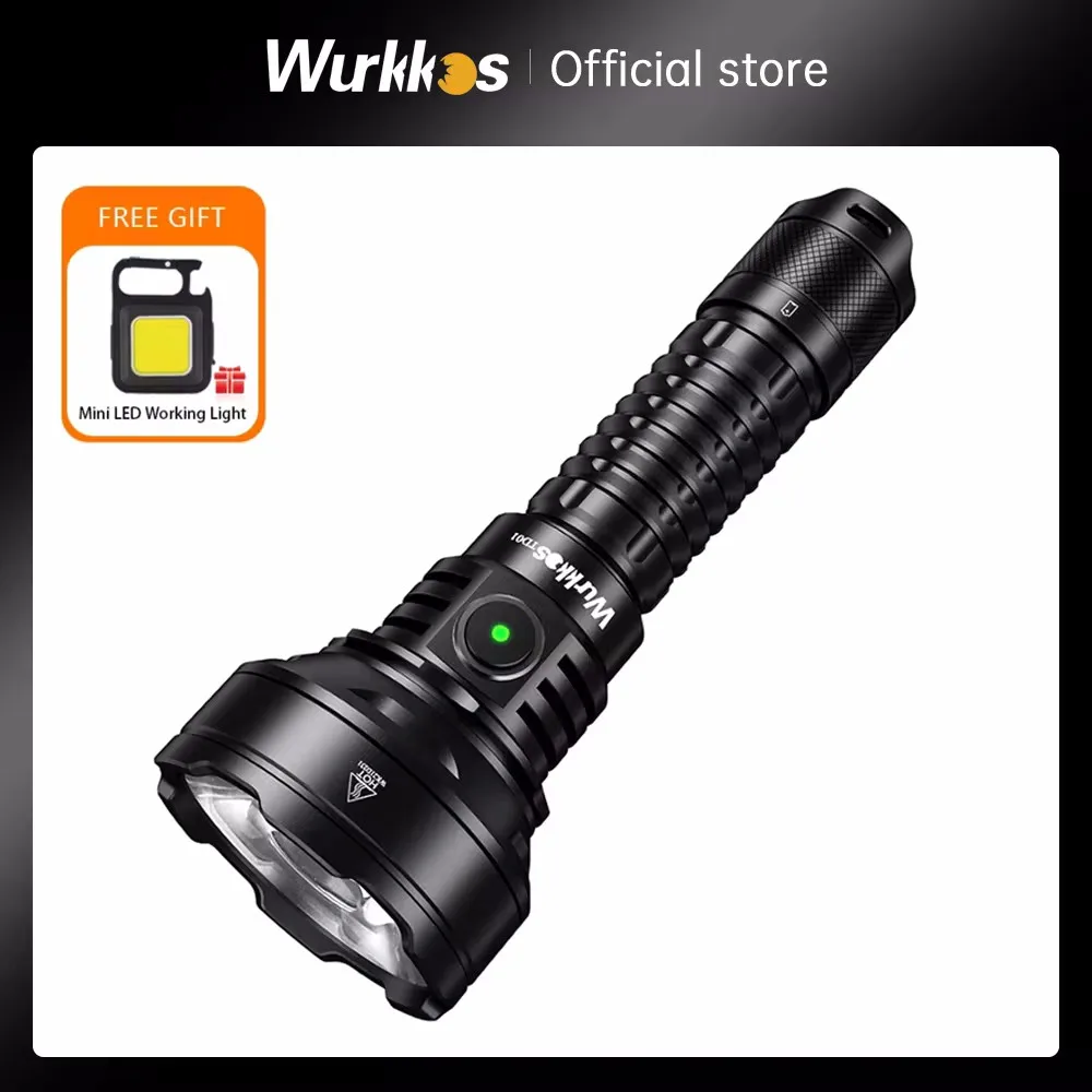 wurkkos lanterna tatica recarregavel led usb c lens throw ipx8 impermeavel interruptor de cauda pmma tocha 1039m td01 21700 01