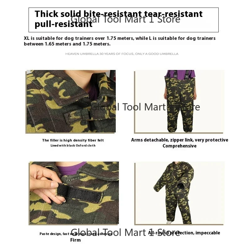Trainers Hot Sale Tear-Resistant Pet Training Equipment USM-ILEPET Durable Canvas Bite Suit for  Dog Training Camouflage Working