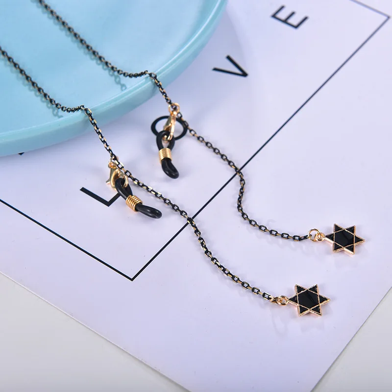 Fashion Women\'s Glasses Chain Anti-lost Black Sunglasses Lanyard Mask Strap Holder Neck Cord Hang On Neck Eyewear Accessoire