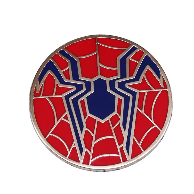 Broche de Anime de Marvel Spider Man para mochilas, alfiler de esmalte, broche de Metal, insignias, broches, accesorios de joyería para mujer