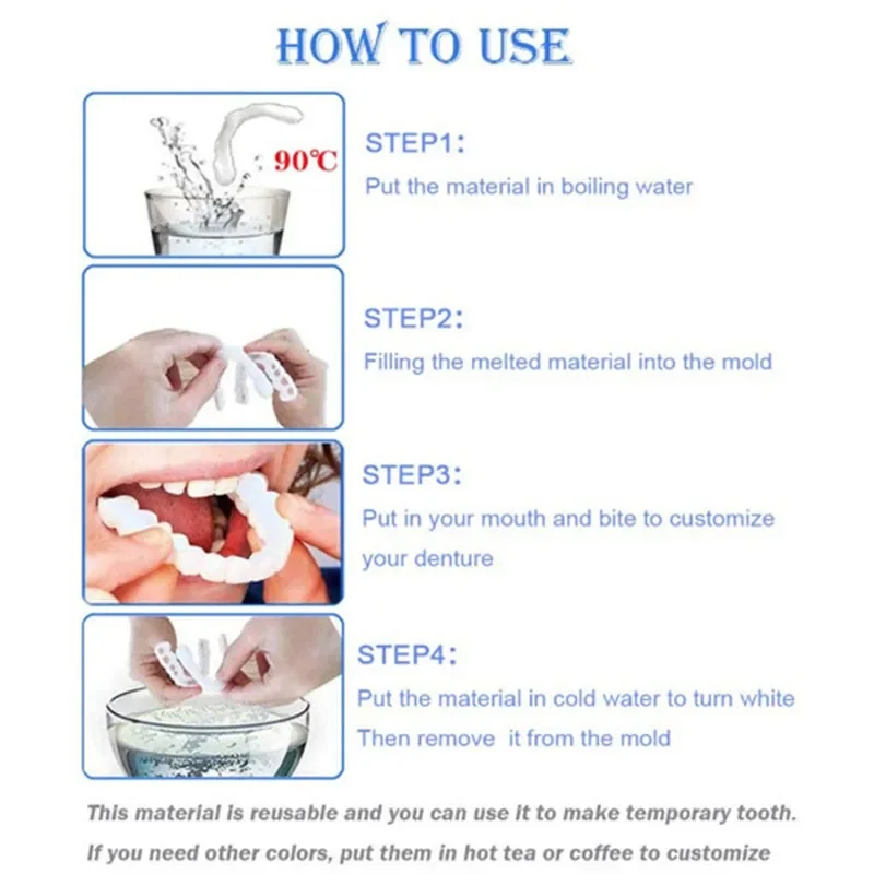 Upper  Lower Comfort Fit Flex Whitening Tooth Denture Veneer Braces