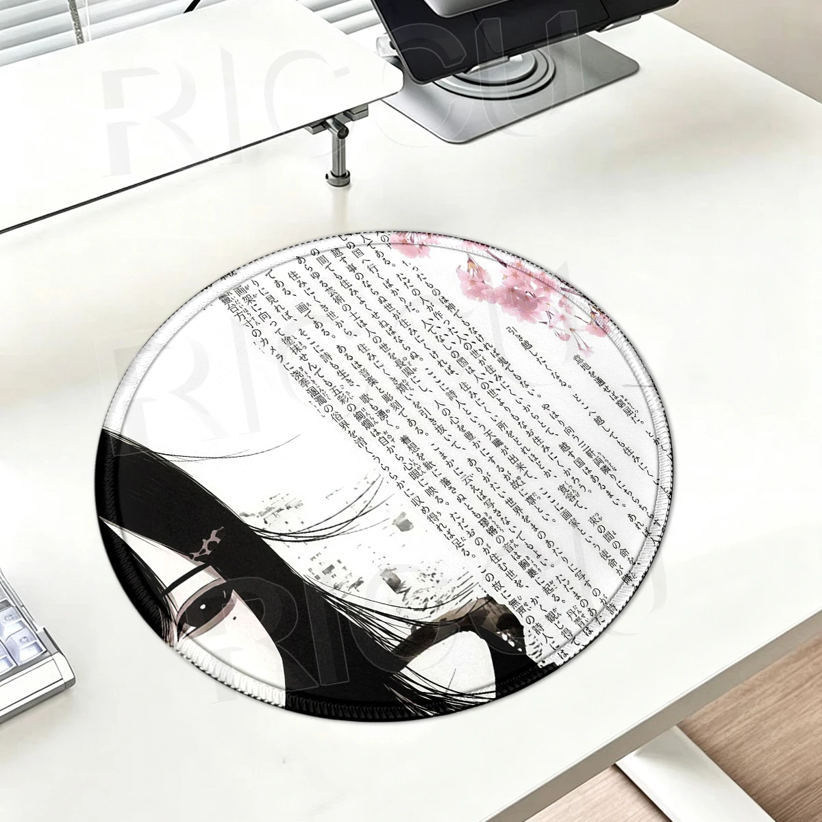 Anime Girls Aesthetics Mouse Pad E-Sports Anti-slip Rubber Round Mousepad Gaming Desk Mat Laptop Small Deskpad PC Table Decort