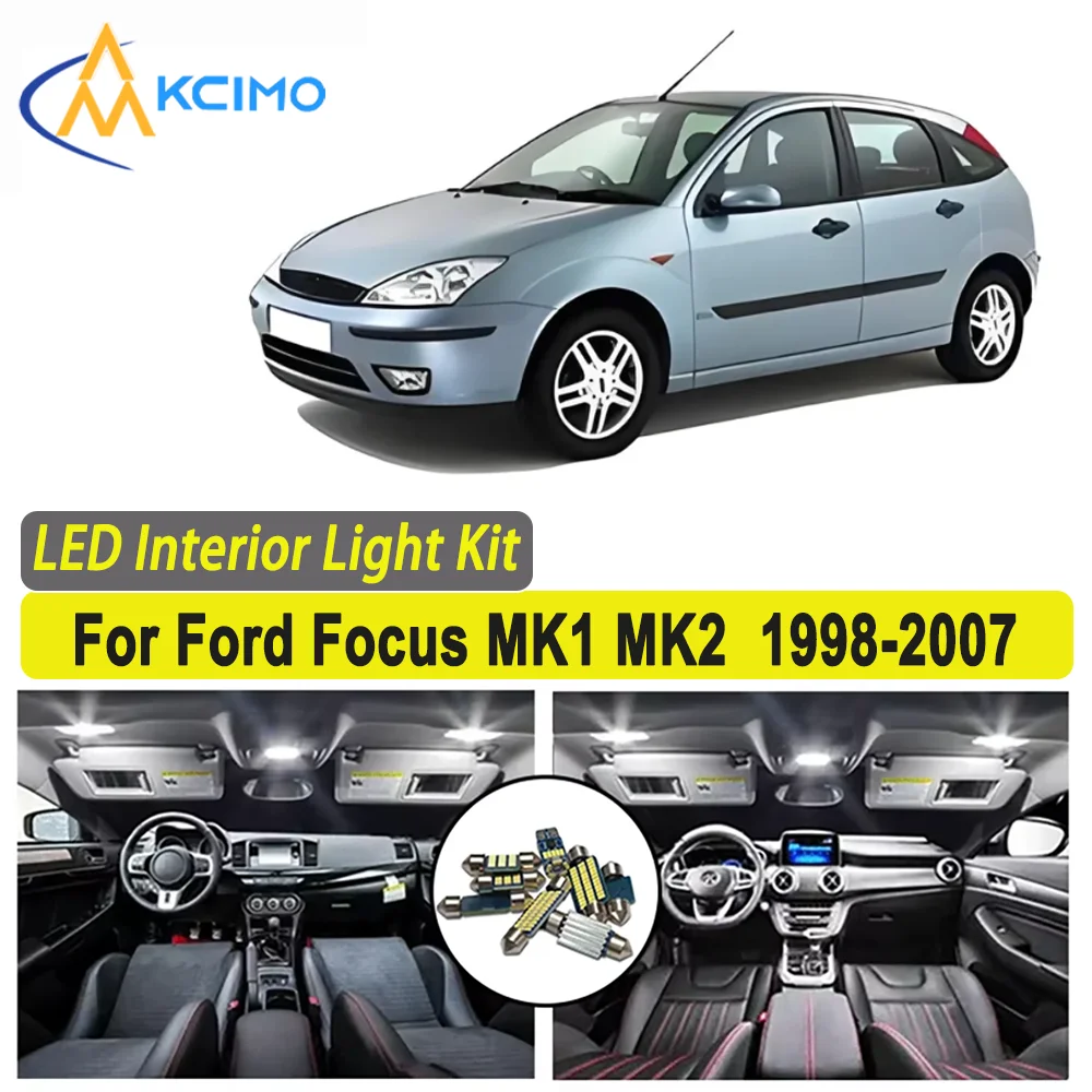 

Kcimo LED For Ford Focus MK1 MK2 (1998-2007) Premium Bright LED Interior Dome Map Trunk Light Kit Car Led Canbus Lamps Car LED