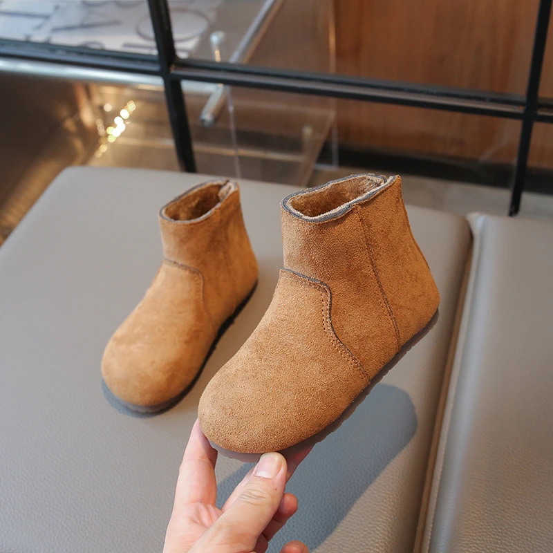 الخريف الشتاء طفل الفتيان الفتيات الثلوج الأحذية في الهواء الطلق الدافئة أفخم الأطفال أحذية لينة وحيد المضادة للانزلاق أحذية الرضع طفل أطفال الأحذية