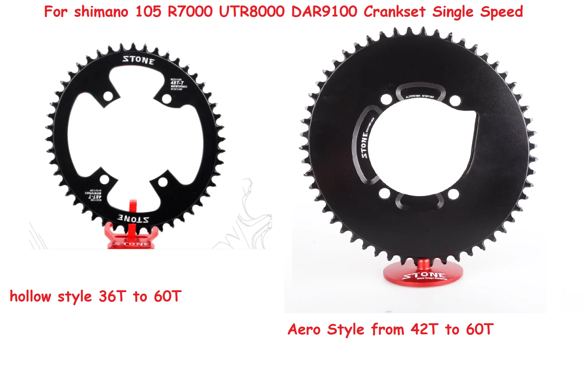 Oval Chainring BCD110 4 Arms for Shimano 105 R7000 UTR8000 DAR9100 Crankset 36T to 60T Narrow Wide Single Speed Chain Wheel