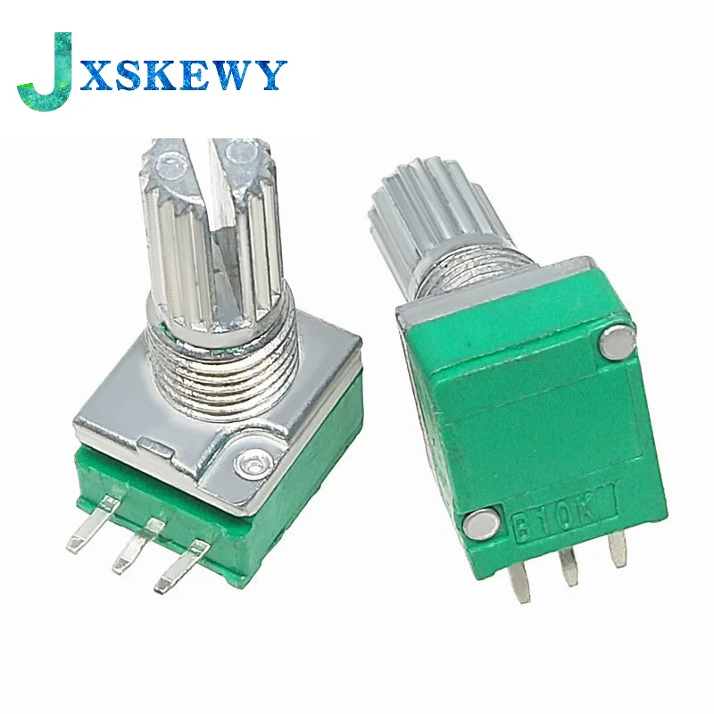 5PCS RK097 potentiometer RK097N 5K 10K 20K 50K 100K 500K B5K with switch audio 3pin shaft 15mm amplifier sealing potentiometer