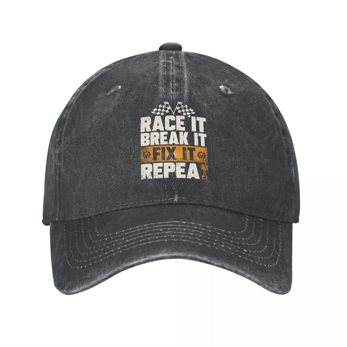 Race It Break It Fix It Repeat Funny Baseball Cap Men Hats Women Visor Protection Snapback Funny Mechanic Caps