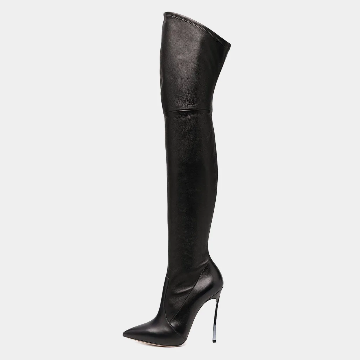 

Fall/Winter 2024 New Ultra-high heel metal thin heel pointed knee-length fashion boots elastic boots women shoes