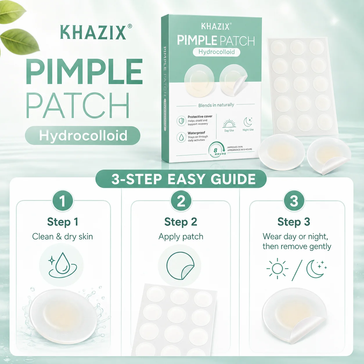 400/800Pcs Hydrocolloid Face Concealer Patches, 2 Shades Nude & Clear, Invisible Waterproof Skin Stickers, Day Night Use