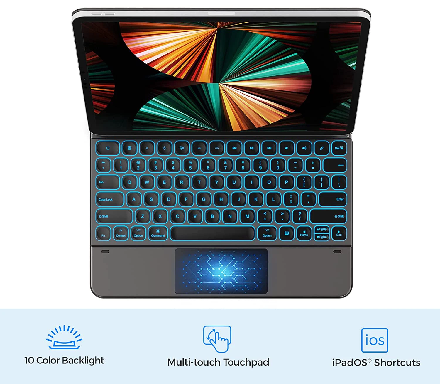 HOU Magie tastatur Für iPad Pro 12,9 11 10,9 Mit 7 Backlit Magnetische Trackpad tastaturen iPad Fall für Air 4 5 Bluetooth tablet