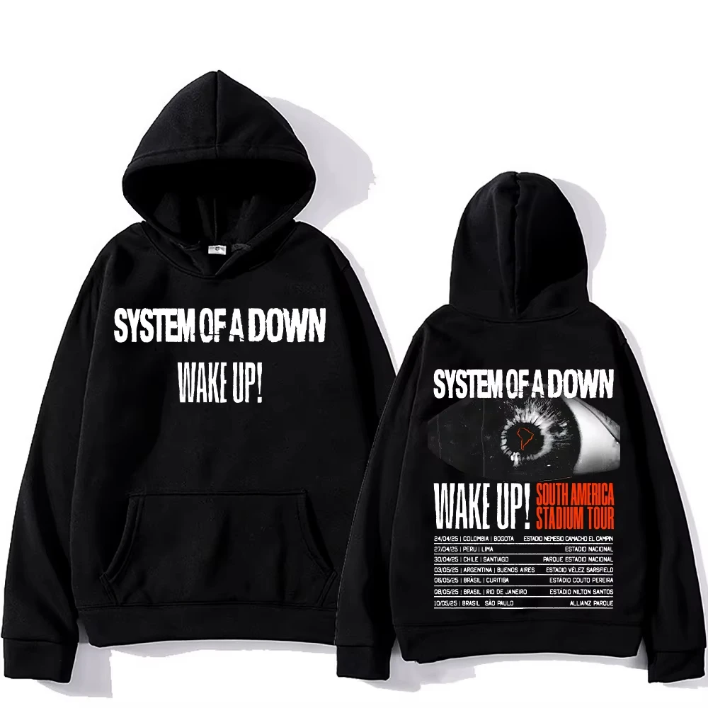 

Толстовки с капюшоном System-of A Down Band Wake Up, Южная Америка, стадионный тур, пуловеры 19925, тренды из тяжелого металла, толстовки с капюшоном унисекс
