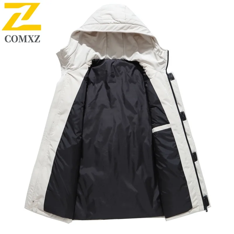 COMXZ 2025 Mens Puffer Jacket Winter Thickened Korean Style Couple Warm Coat leisure outdoor sports lightweight windbreaker