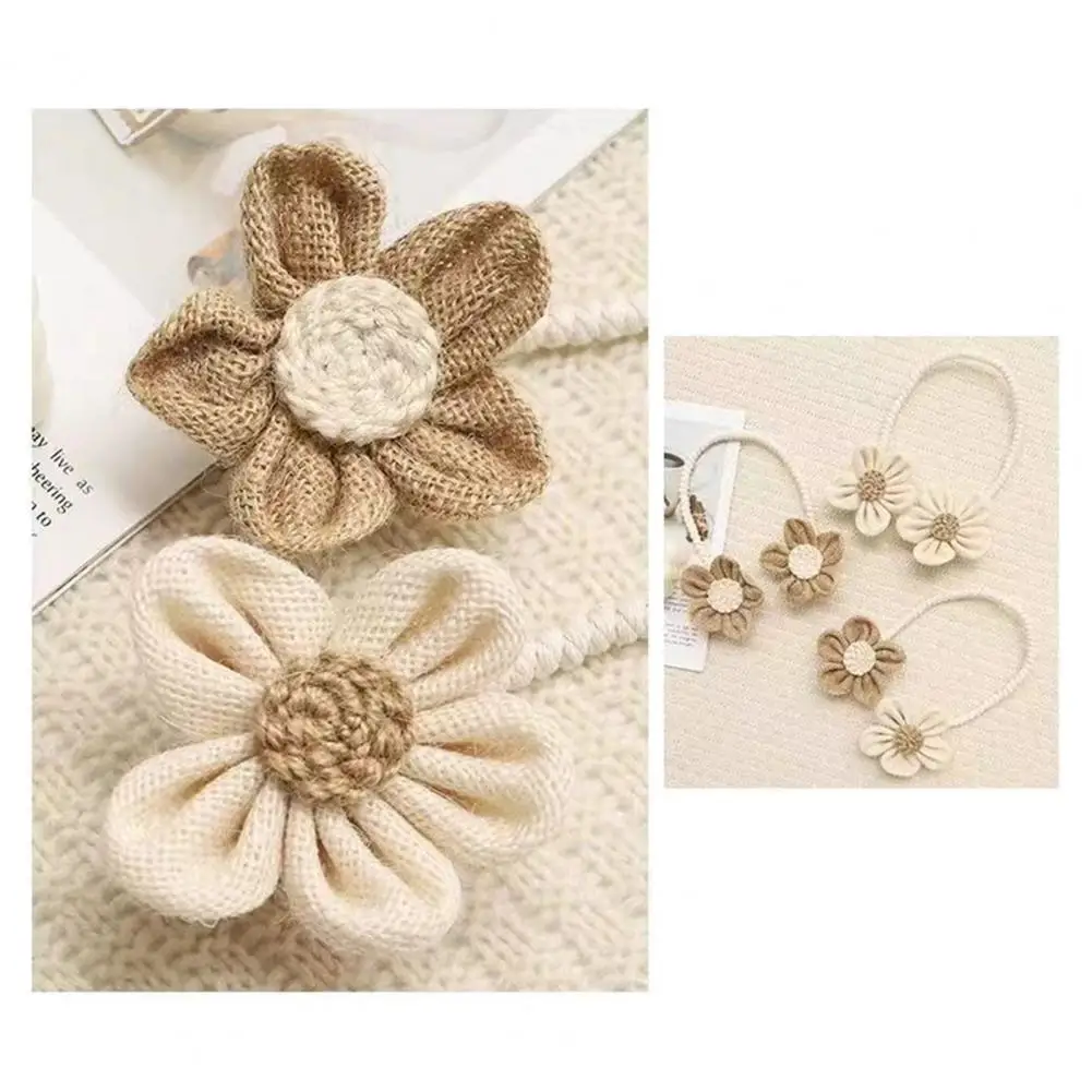 2Pcs Flower Curtain Tiebacks Handmade Boho Style Sunflower Curtain Holdbacks Linen Window Curtain Rope Ties for Home Office Deco