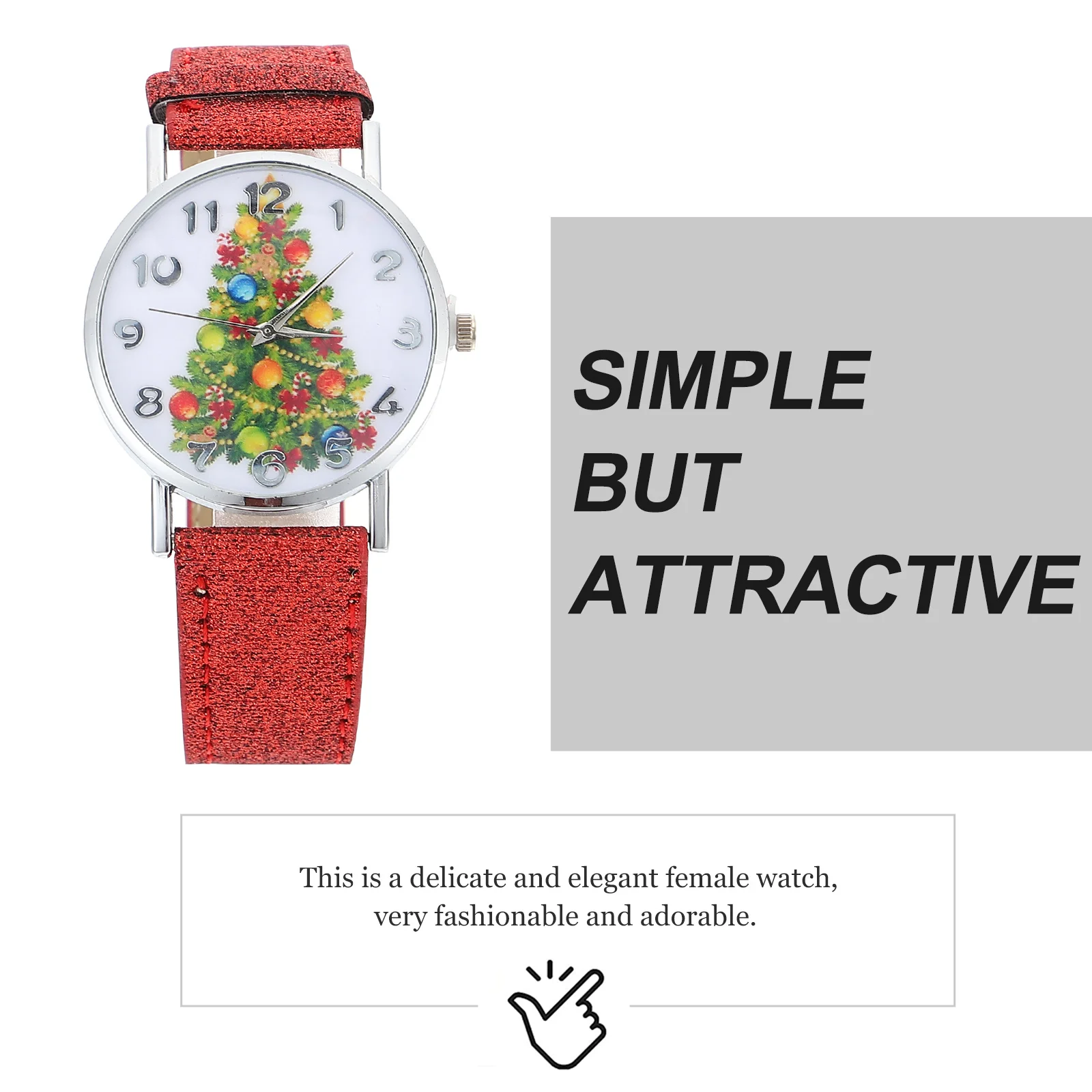 

1Pcs Women Wristwatch Elegant Christmas Tree Pattern Stainless Steel Ladies Watch Fashion Gift for Her Xmas Present