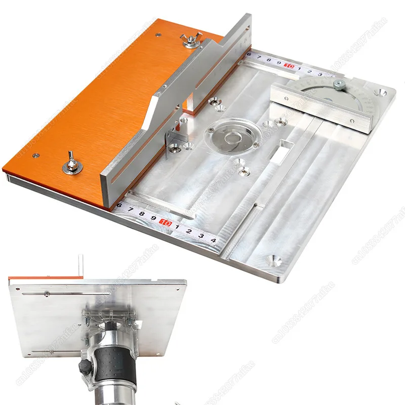 Aluminium Router Table Insert Plate Electric Wood Milling Flip Board With Miter Gauge Guide Set Table Saw Woodworking Workbench