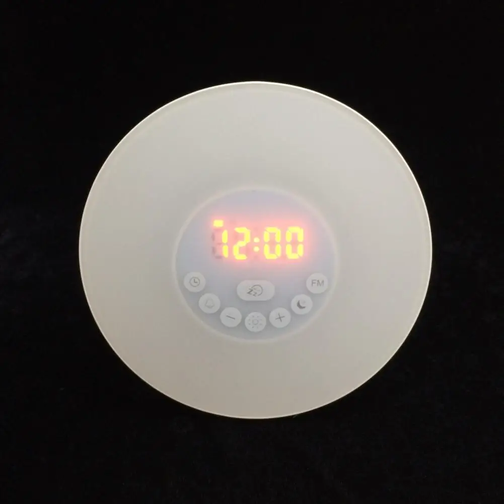 Useful Smart Alarm Clock Lightweight Alarm Clock Multifunctional LED Sunrise Night Light Clock  Nature Sounds