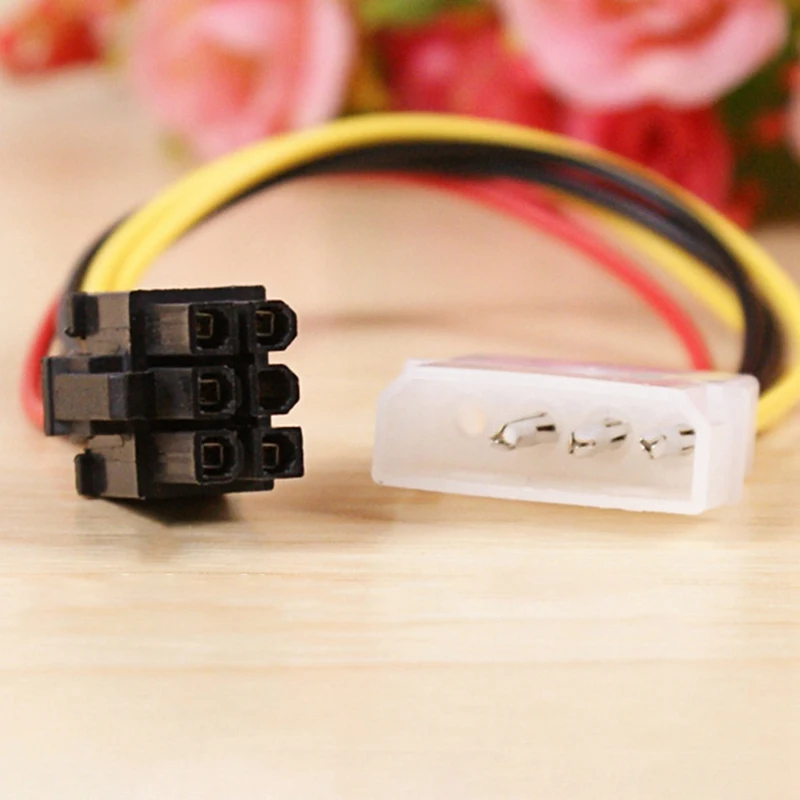 10 Pcs 4 Pin IDE Molex To 6 Pin Power Cable GPU Graphic Card