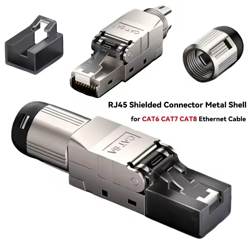 1/3PCS RJ45 Cat8 Cat7 Cat6A Connector Shielded Toolless Modular Termination Connector Plug 2000MHz 40G LAN Cable for 22AWG-24AWG