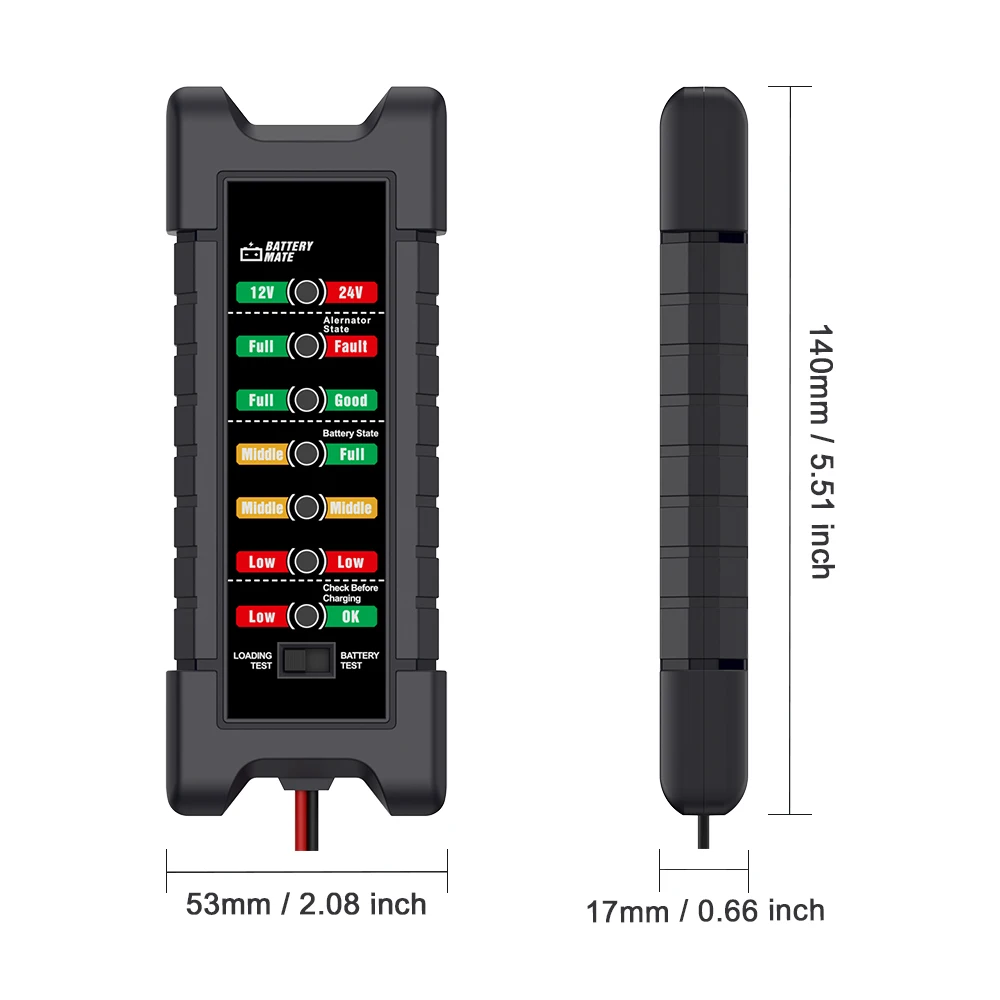جهاز اختبار بطارية السيارة 12 فولت 24 فولت مع 7 أضواء LED عرض BM410 حماية المولد تحقق كاشف جهد لسيارة شاحنة دراجة نارية #6
