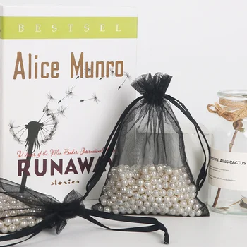 50/100 stücke hohe qualität schwarz organza kordel zug tasche mehrere größen für schmuck geschenk verpackung hochzeit weihnachts dekoration