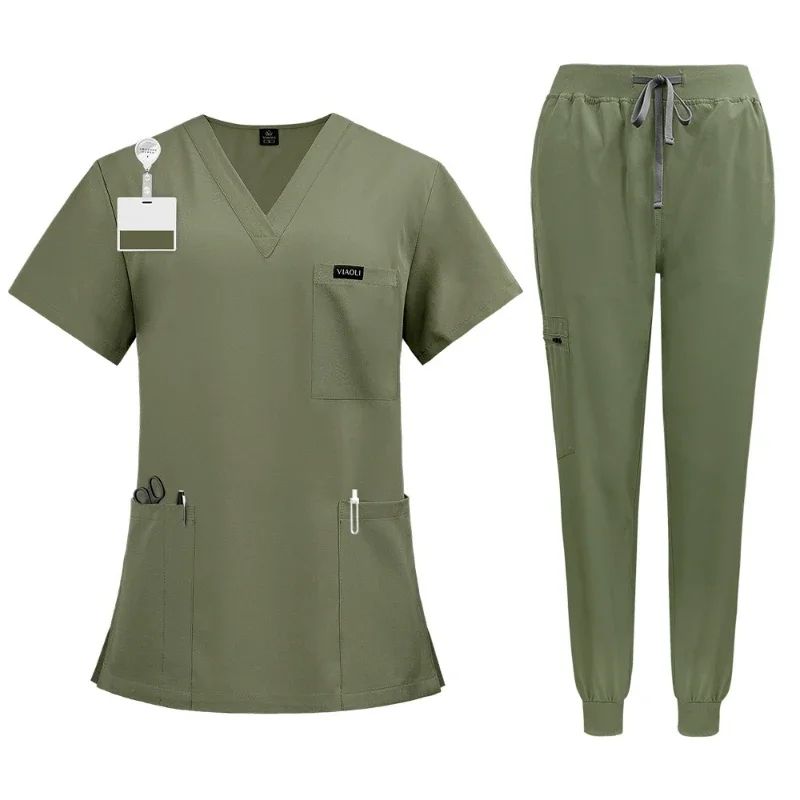 Uniforme Quirúrgico de Manga Corta 2026 para Mujer, Ropa de Trabajo para Quirófano, Vestido de Enfermera para Cuidado de la Piel, Traje de Aislamiento Quirúrgico