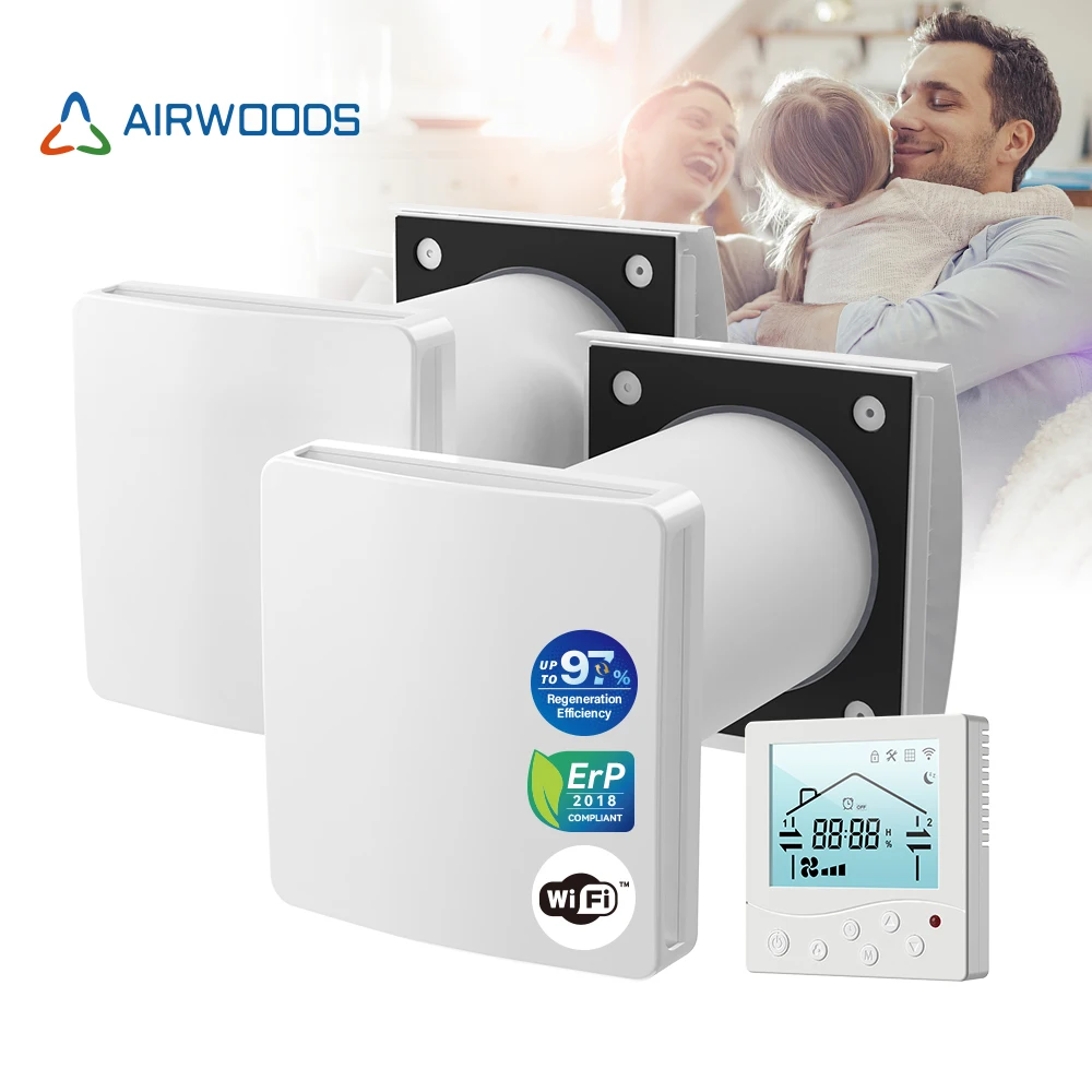 

Wifi Control 50 M3/h Airflow Heat and Energy Recuperator Intelligent Ventilation Controller