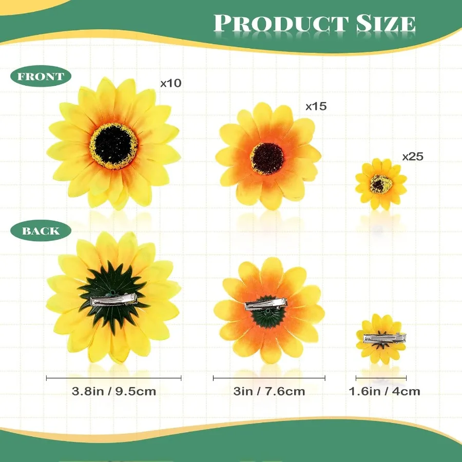 Sztuczne główki stokrotek z klipsami, sztuczne jedwabne główki stokrotek, żółte kwiaty stokrotek na choinkę, bukiet ślubny