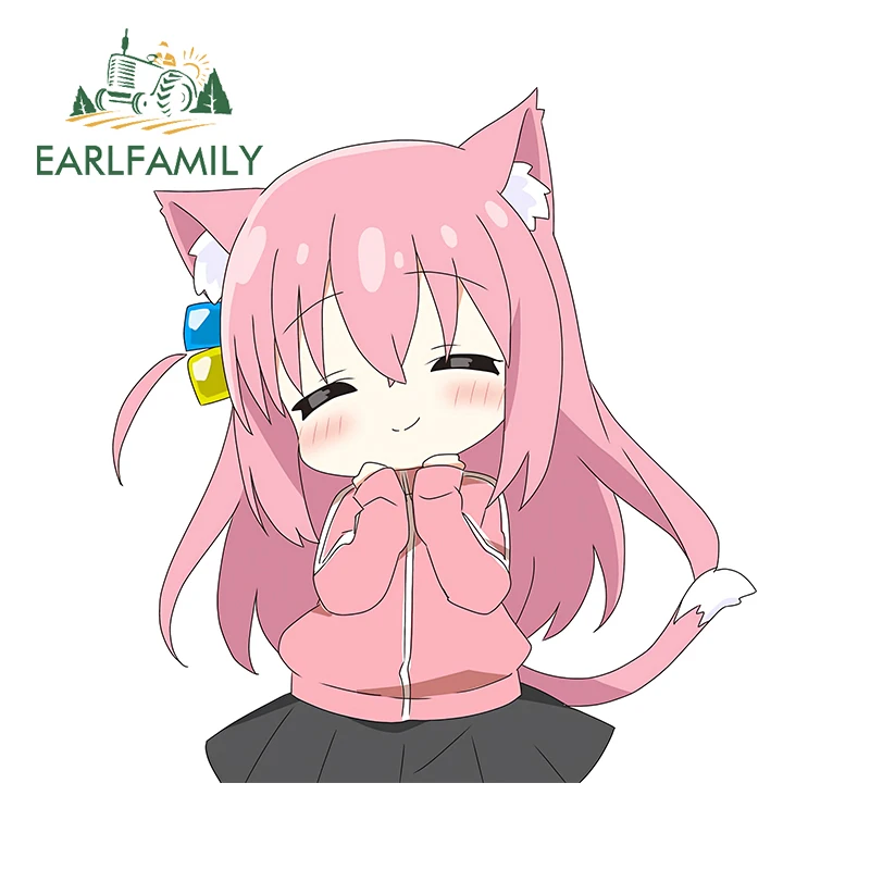

EARLFAMILY Gotoh Hitori улыбка автомобильная наклейка Chibi милые аниме розовые волосы интересные наклейки забавная наклейка для ноутбука виниловое украшение