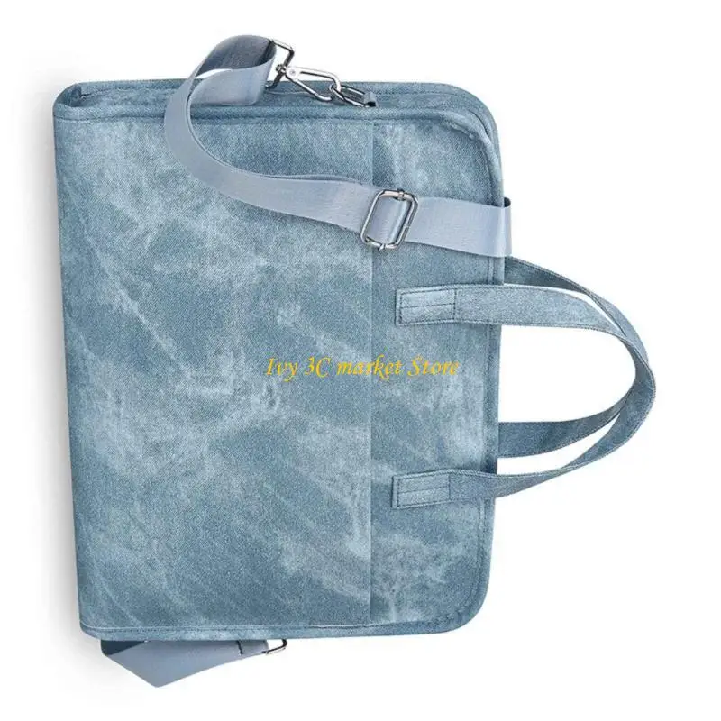 

D7YC Multifunctional 14inch Laptop Shoulder Bag Water Resistant Fabric Spacious Pockets Adjustable Straps For Work Travel And