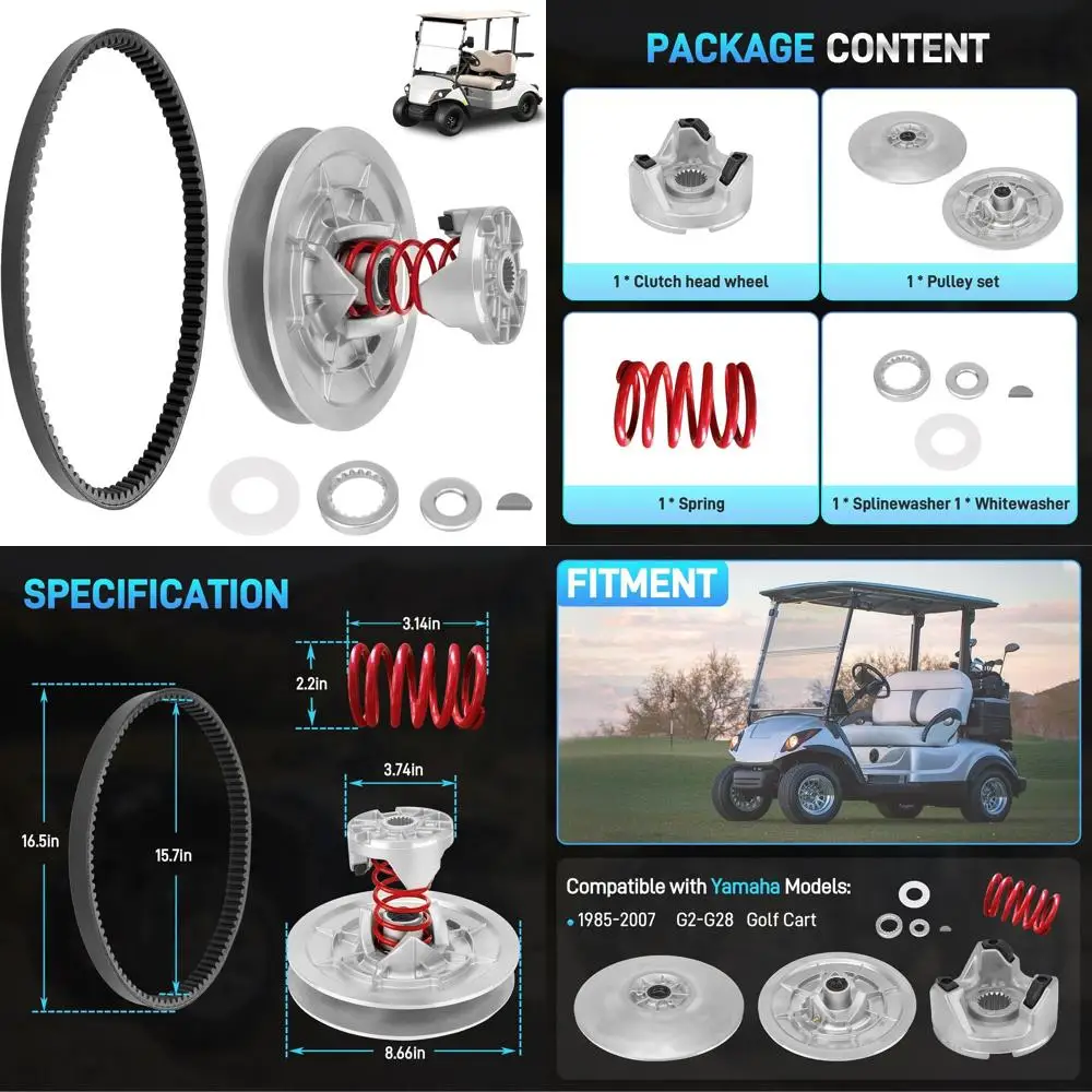 

Комплект вторичного ведомого сцепления с ременной пружиной, совместимый с гольф-карами Yamaha G2 G8 G9 G11 G14 G16 G20 G21 G22 G28 1985-2007, Re
