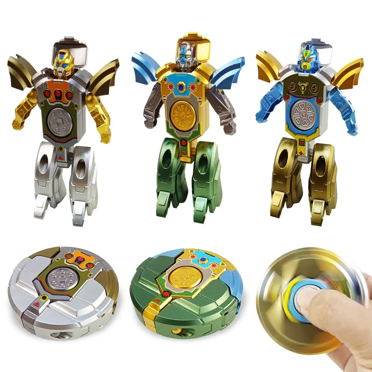 Robot Transformatie Fidget Spinner Hand Spinner Speelgoed Vervormbare Robot Vingertop Gyros Stress ReliefSensorische Fidget Speelgoed