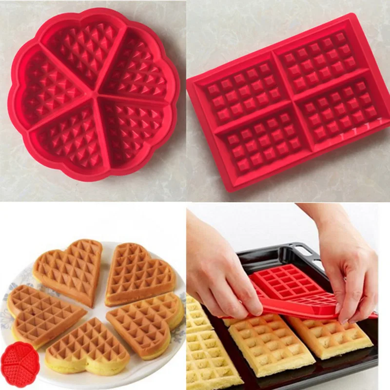 

Waffle Mold Silicone Square-Shaped Waffle Baking Molds Muffin Pans Chocolate Bread Pie Flan Bakeware