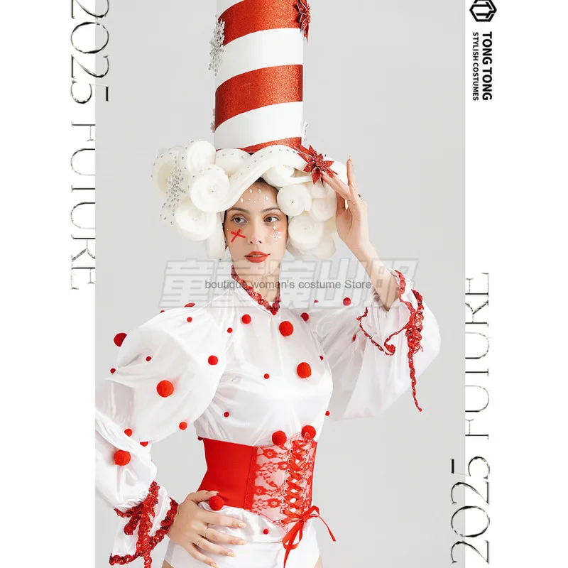 

Рождественский костюм для косплея, бар Gogo, костюм для выступлений, интерактивный тур, сексуальный красный рождественский атмосферный наряд