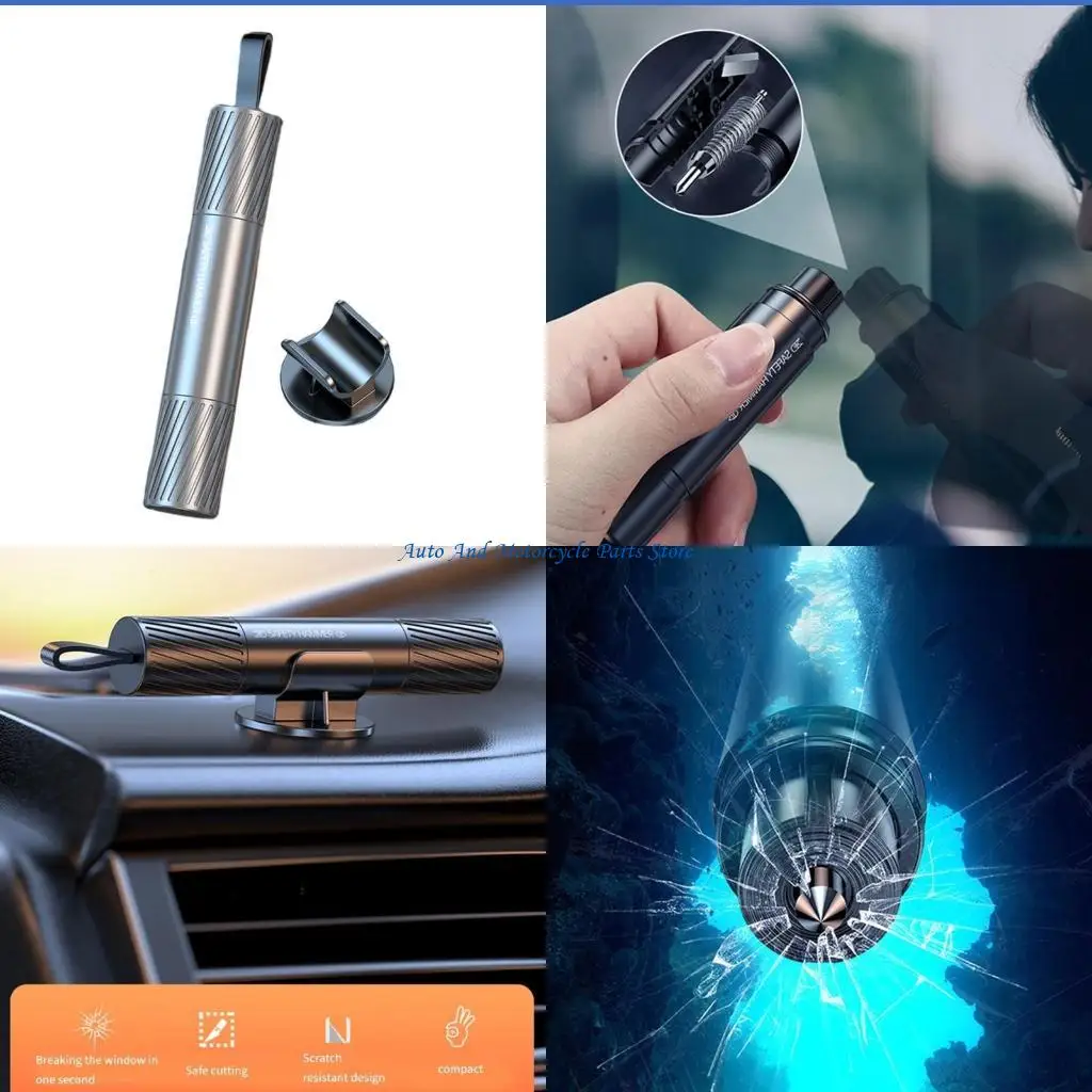 P9FD Multipurpose Car Escape Hammer Glass Breaker & Seatbelt Cutter Compact Emergency Car Tool for Life Saving Situation
