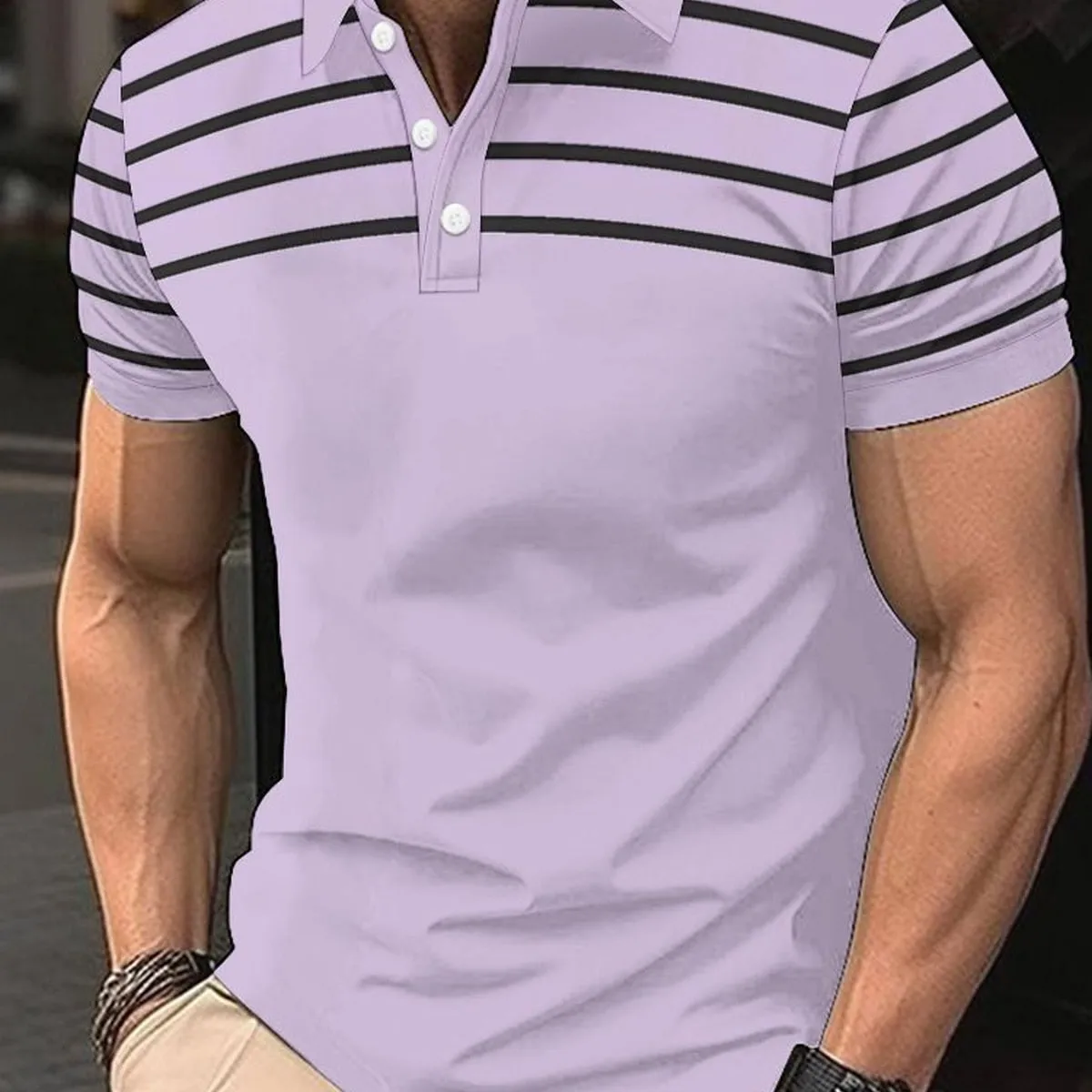 جديد الأوروبية والأمريكية الصيف الرجال قميص بولو مطبوعة قصيرة الأكمام زر طوق تي شيرت عارضة أعلى الأوروبية والأمريكية #1