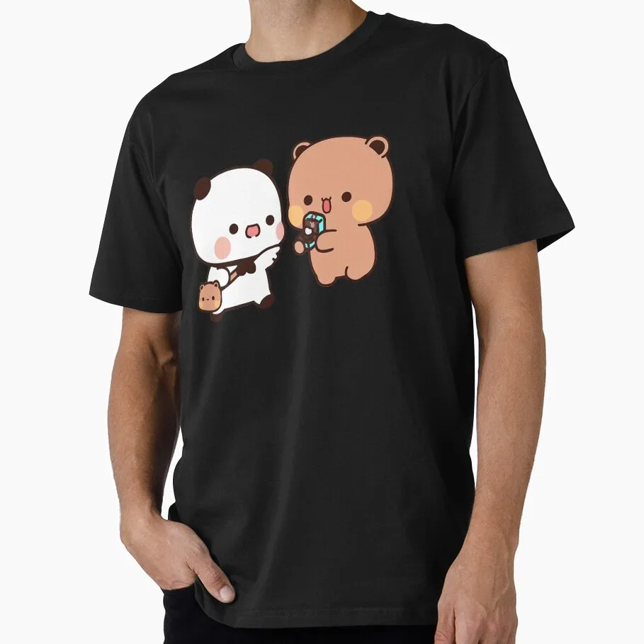 

Dudu taking pictures of Bubu Gift t shirt ‌kawaii‌ Panda Bear Cartoon Graphic tee Cute Y2K Clothes 100% cotton All size Tee