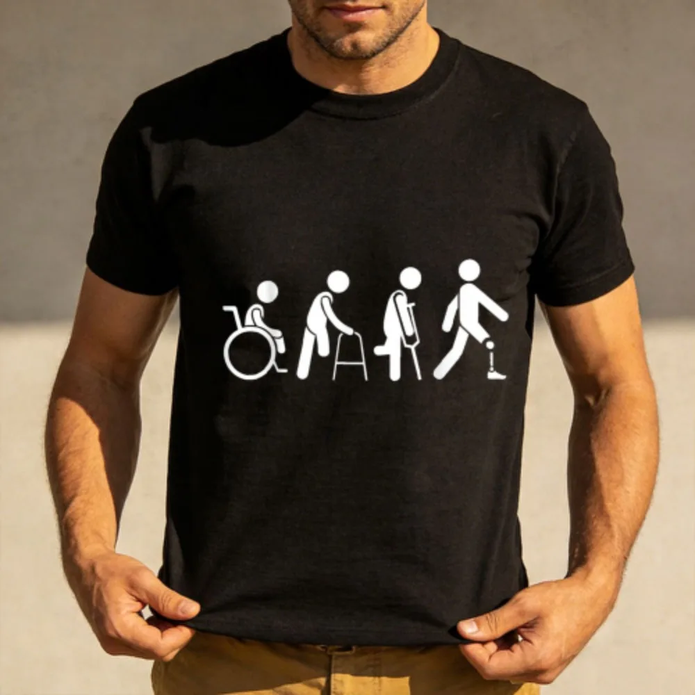 Men T-Shirt Cotton Summer Casual Fashion Short Sleeve Disability Awareness Symbol Graphic Print Men's Tee Unisex Top Gift Idea